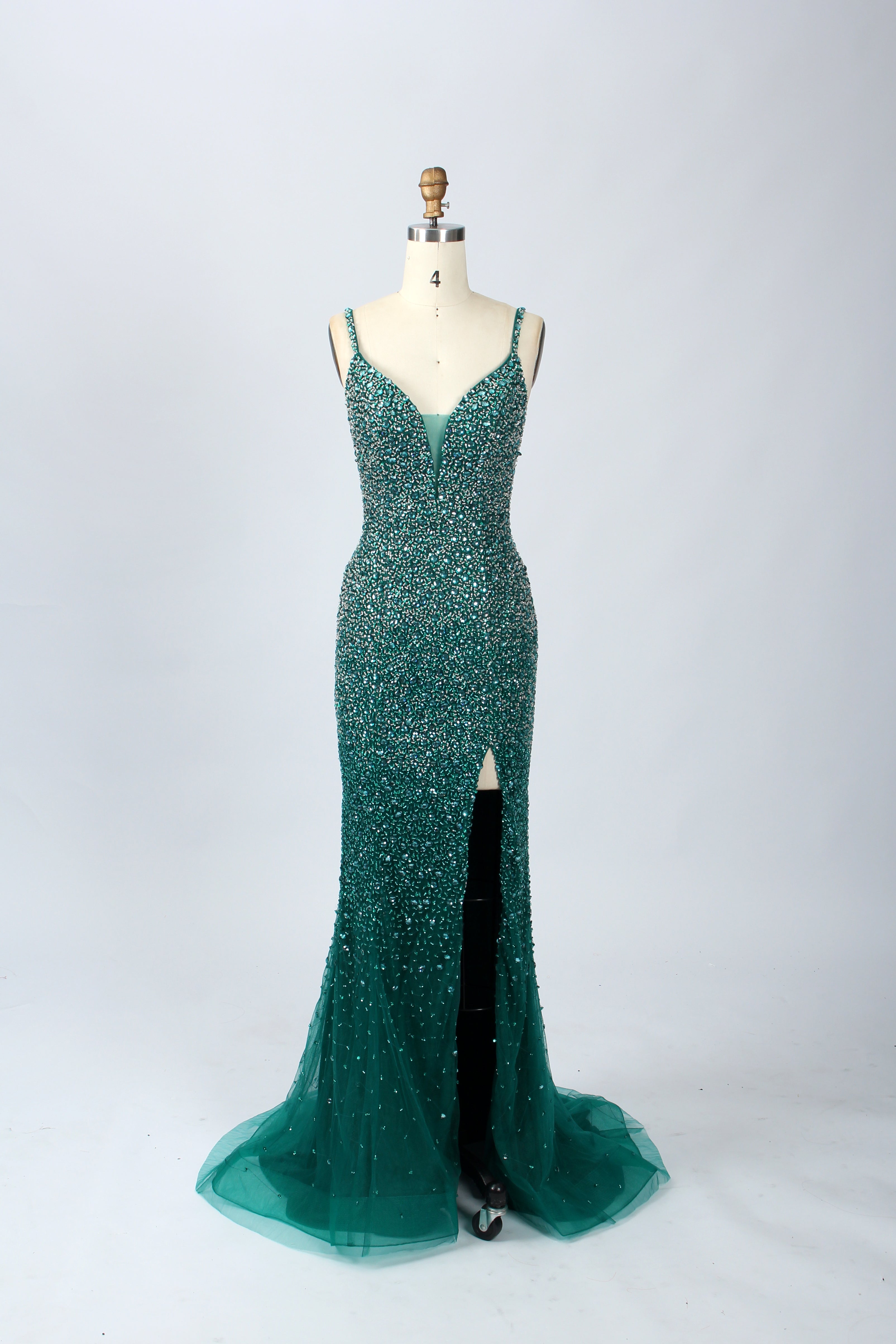 Wholesale Rose Gold Sequin Mermaid Prom Gown-QT025