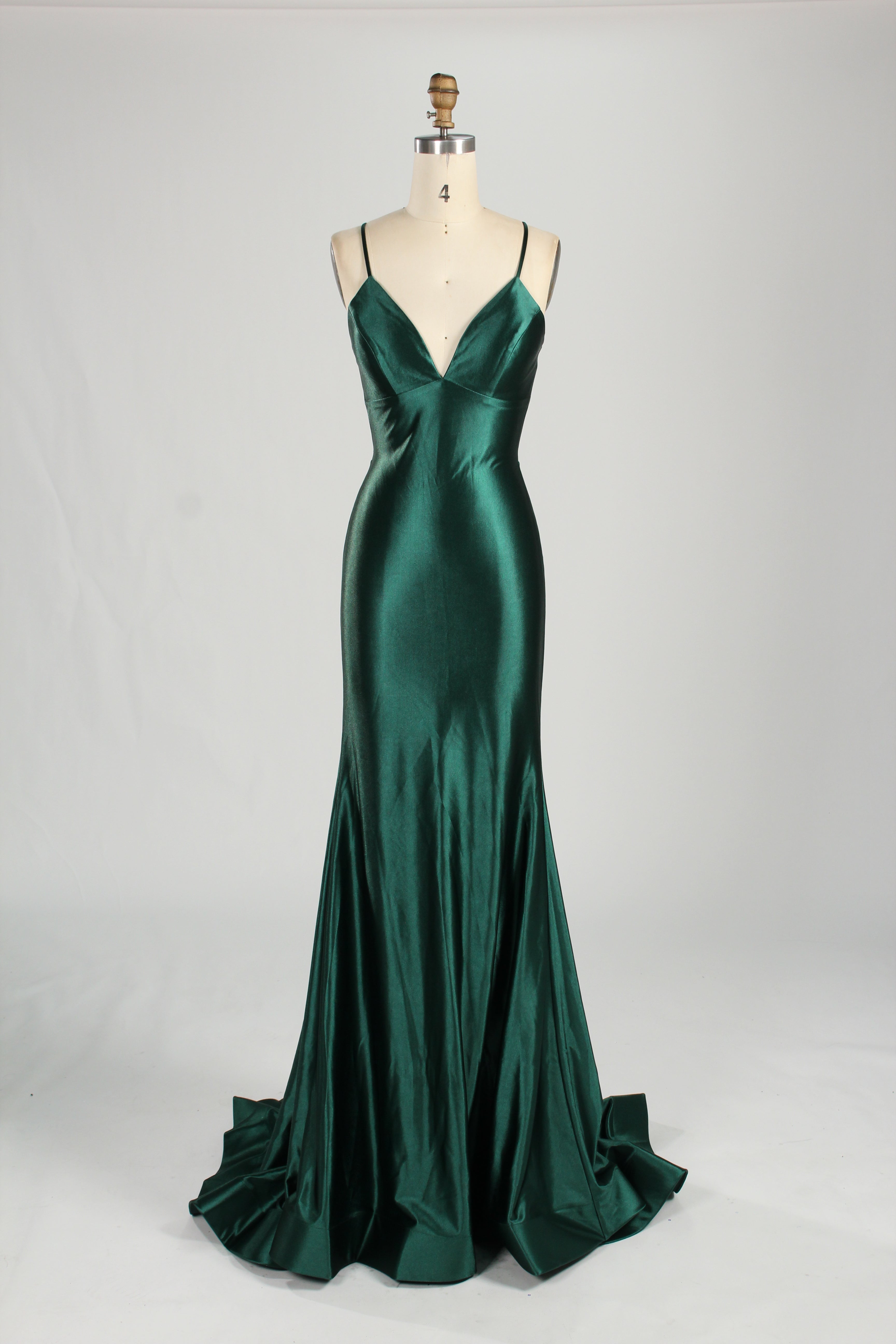 Wholesale Lavender Satin Spaghetti - Strap Evening Gown 33280
