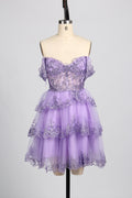 Vibrant Sequin Prom Short Dress with  Flared Skirt - Wholesale D-120