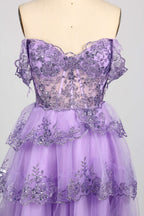 Vibrant Sequin Prom Short Dress with  Flared Skirt - Wholesale D-120