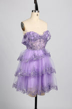 Vibrant Sequin Prom Short Dress with  Flared Skirt - Wholesale D-120