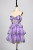 Vibrant Sequin Prom Short Dress with  Flared Skirt - Wholesale D-120