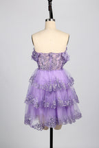Vibrant Sequin Prom Short Dress with  Flared Skirt - Wholesale D-120