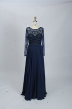 Wholesale Navy Beaded-Lace Mother-of-the-Bride Gown 32541B