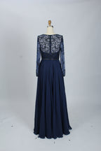 Wholesale Navy Beaded-Lace Mother-of-the-Bride Gown 32541B