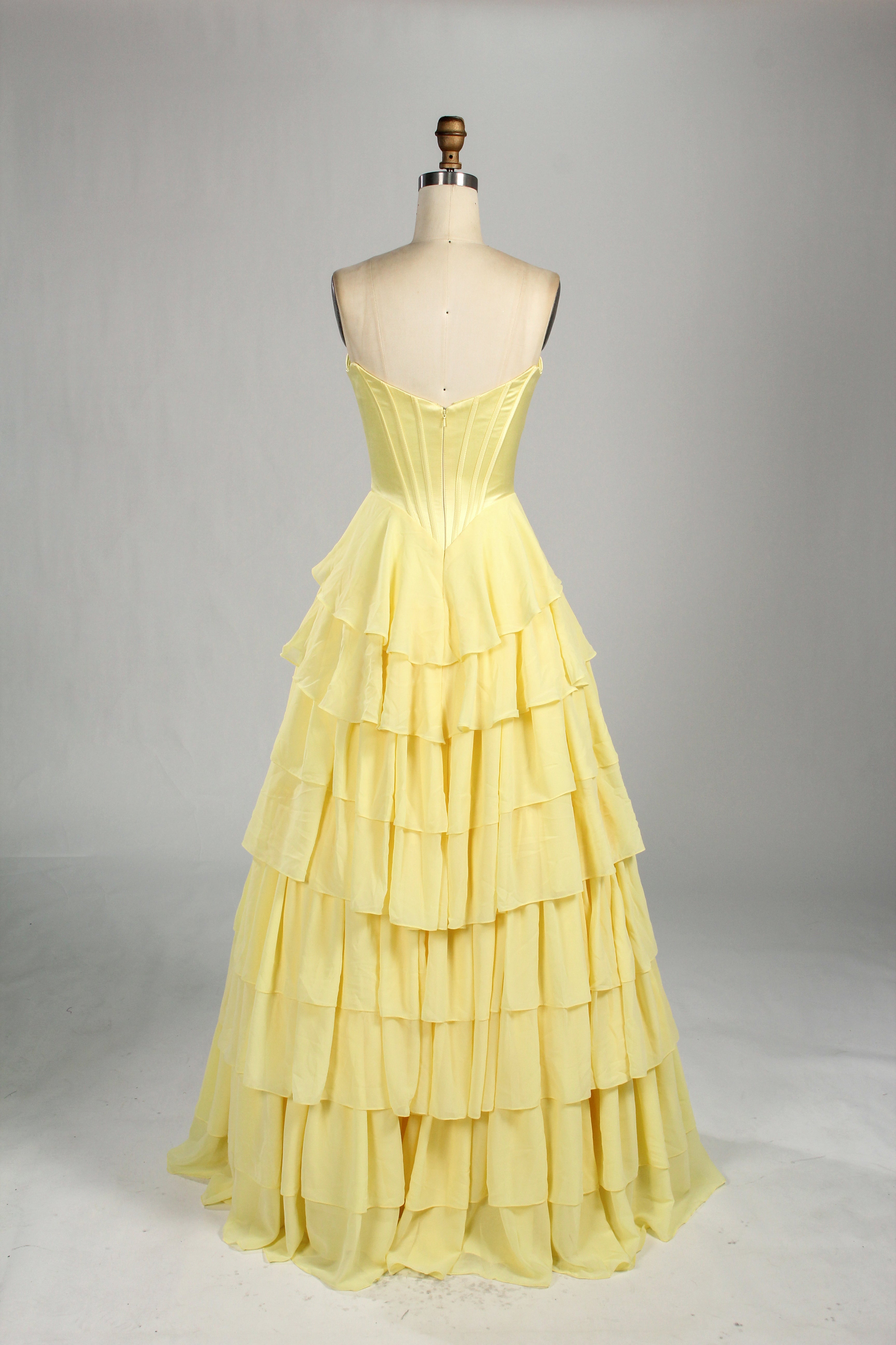 Wholesale Elegant Strapless Tiered Chiffon Prom Gown 33223C