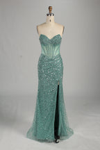 Wholesale Pink Sequin Sweetheart Evening Gown 33283