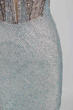 Wholesale Glamorous Hand-Beaded and Rhinestone short prom Dress kt1384