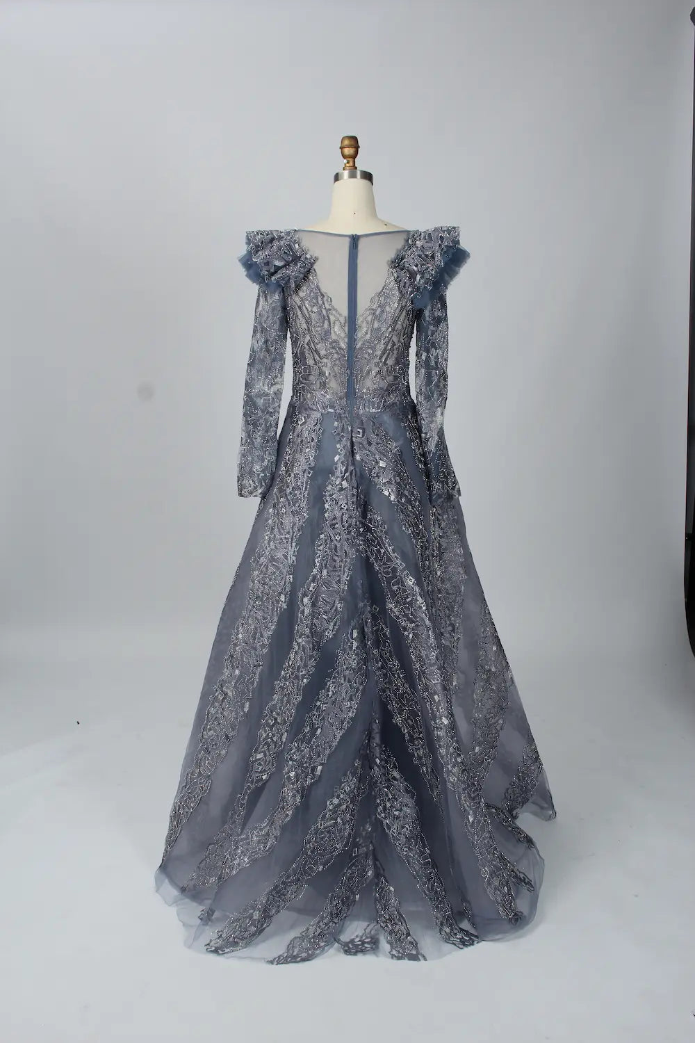 Modern  Beaded Long Sleeves A-Line Mother of the Bride Dress MK083