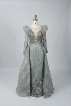 Modern  Beaded Long Sleeves A-Line Mother of the Bride Dress MK083
