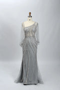 Draped Mermaid Mother of the Bride Dress with a Draped Sleeve MC074