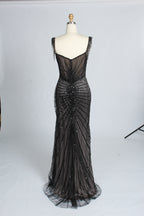 Wholesale Black Sequin Evening Gown, Mermaid Prom Dress 33317