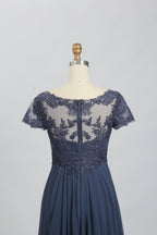 Wholesale Navy Beaded-Lace Mother-of-the-Bride Gown 32699