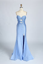 Wholesale Red Sequin Strapless Prom Dress 33213C