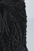 Wholesale Silver Pearl - Embellished Strapless Evening Gown 33185