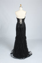 Wholesale Silver Pearl - Embellished Strapless Evening Gown 33185