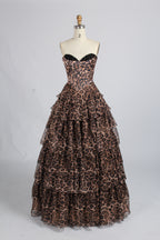 Wholesale Elegant Strapless Tiered Chiffon Prom Gown 33223C