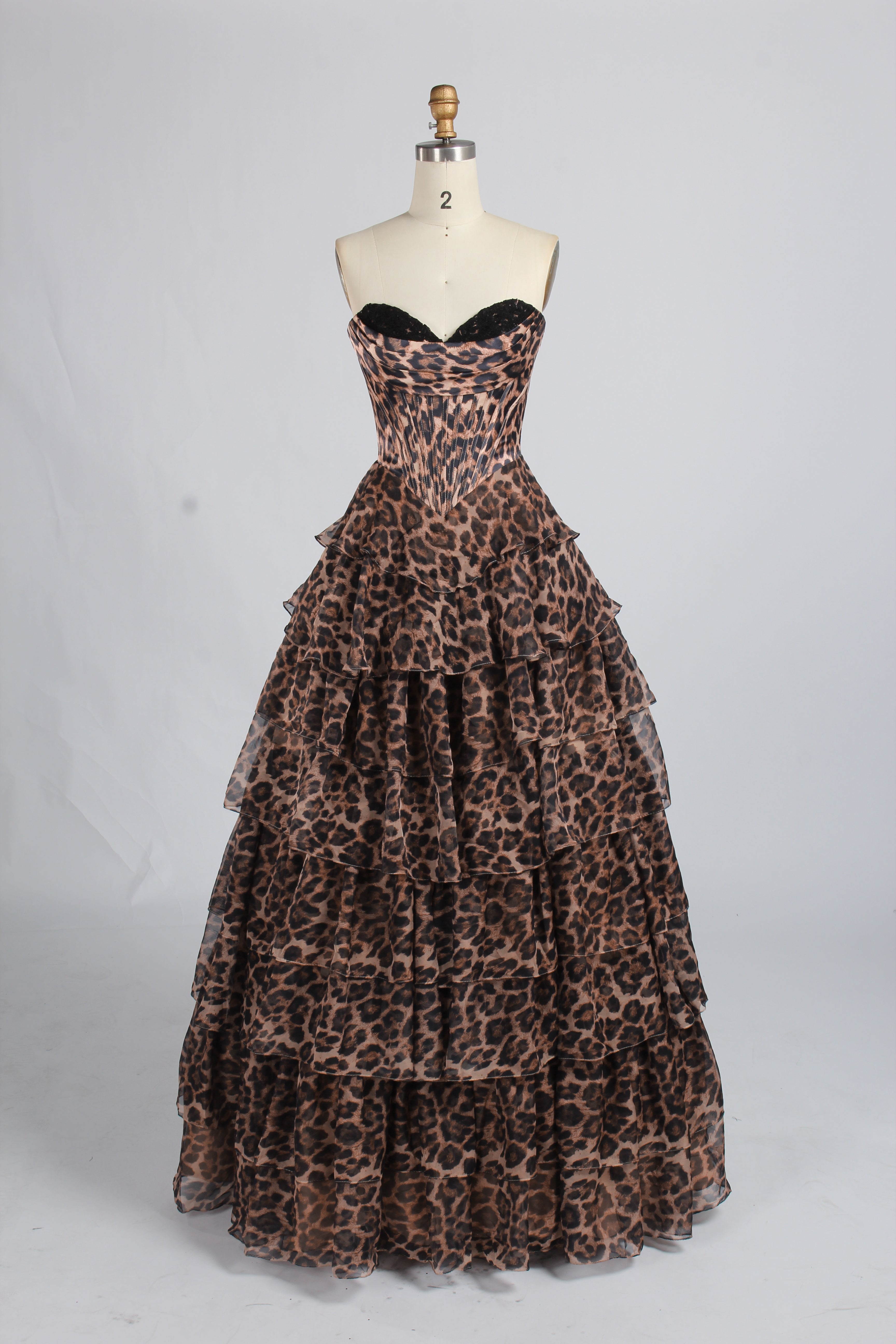 Wholesale Elegant Strapless Tiered Chiffon Prom Gown 33223C