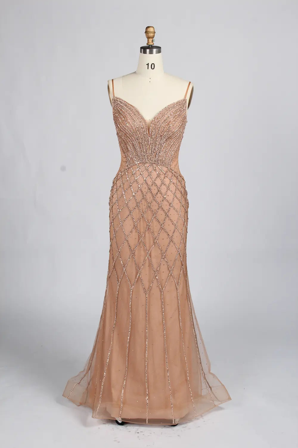 Luxury Beaded V-Neck Cape Sleeves Mother of the Bride Dress KY048