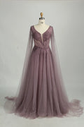 Stunning Beaded Mermaid Pink Tulle Evening Dress KS054
