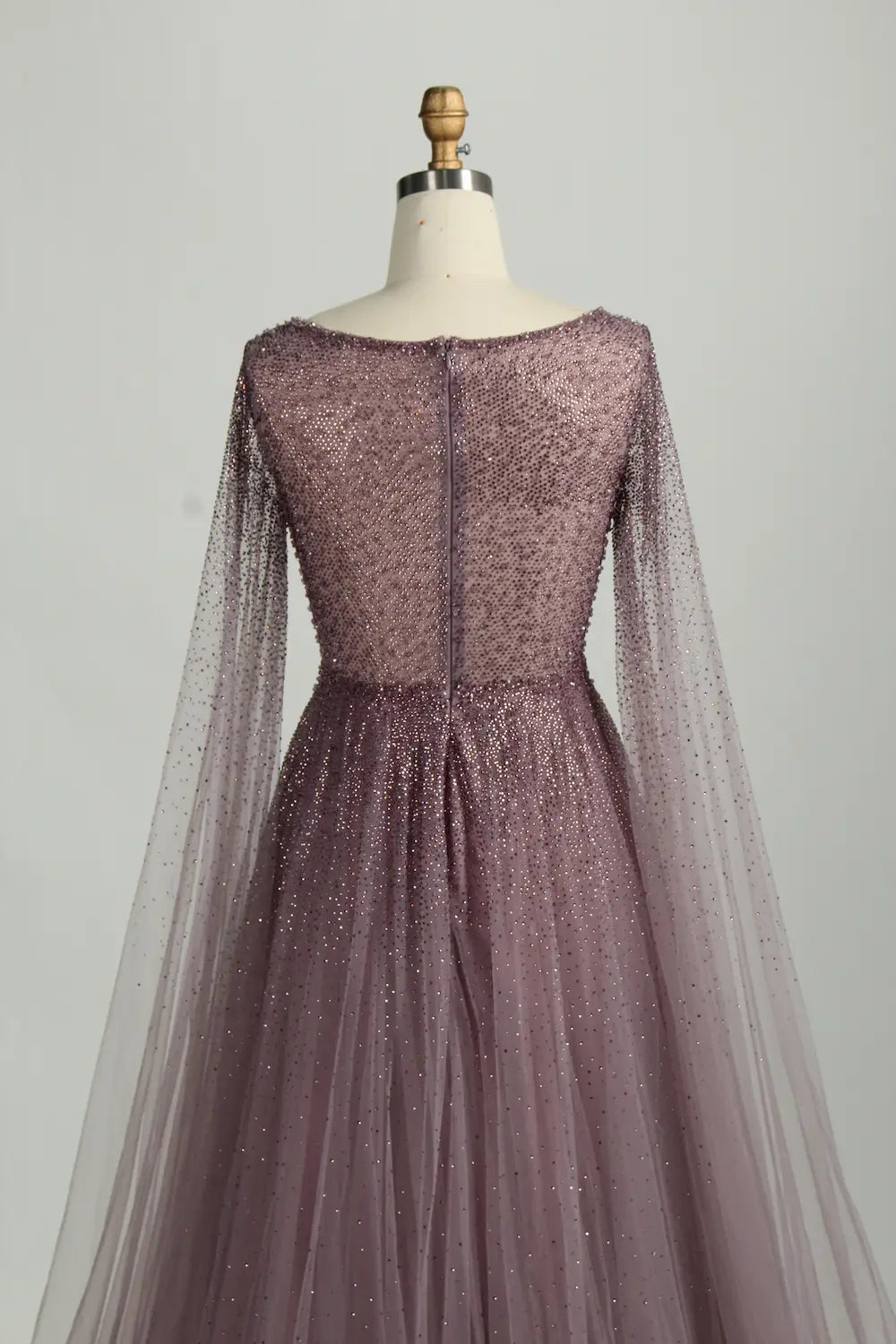Stunning Beaded Mermaid Pink Tulle Evening Dress KS054