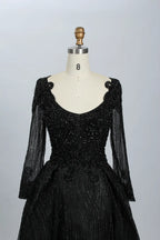 Sophisticated A-Line Mother of the Bride Dress with Long Sleeves MK058