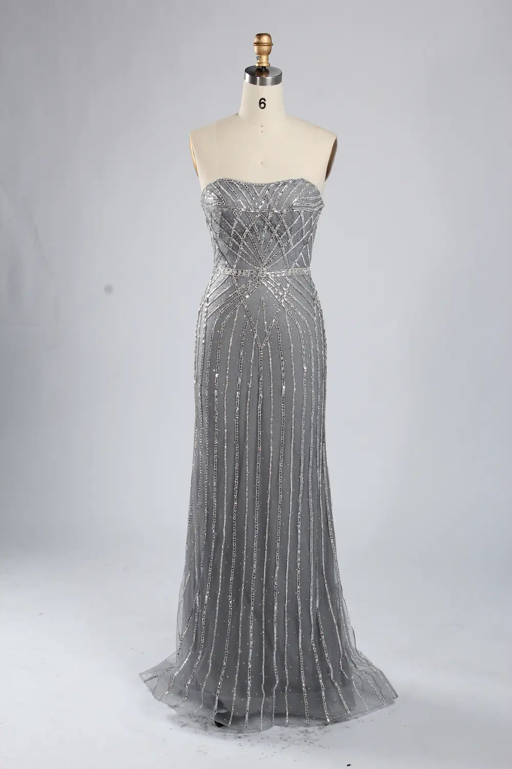 Off-the-Shoulder Beaded Draped Sleeves Mermaid Mother of the Bride Dress KY051