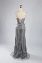 Off-the-Shoulder Beaded Draped Sleeves Mermaid Mother of the Bride Dress KY051