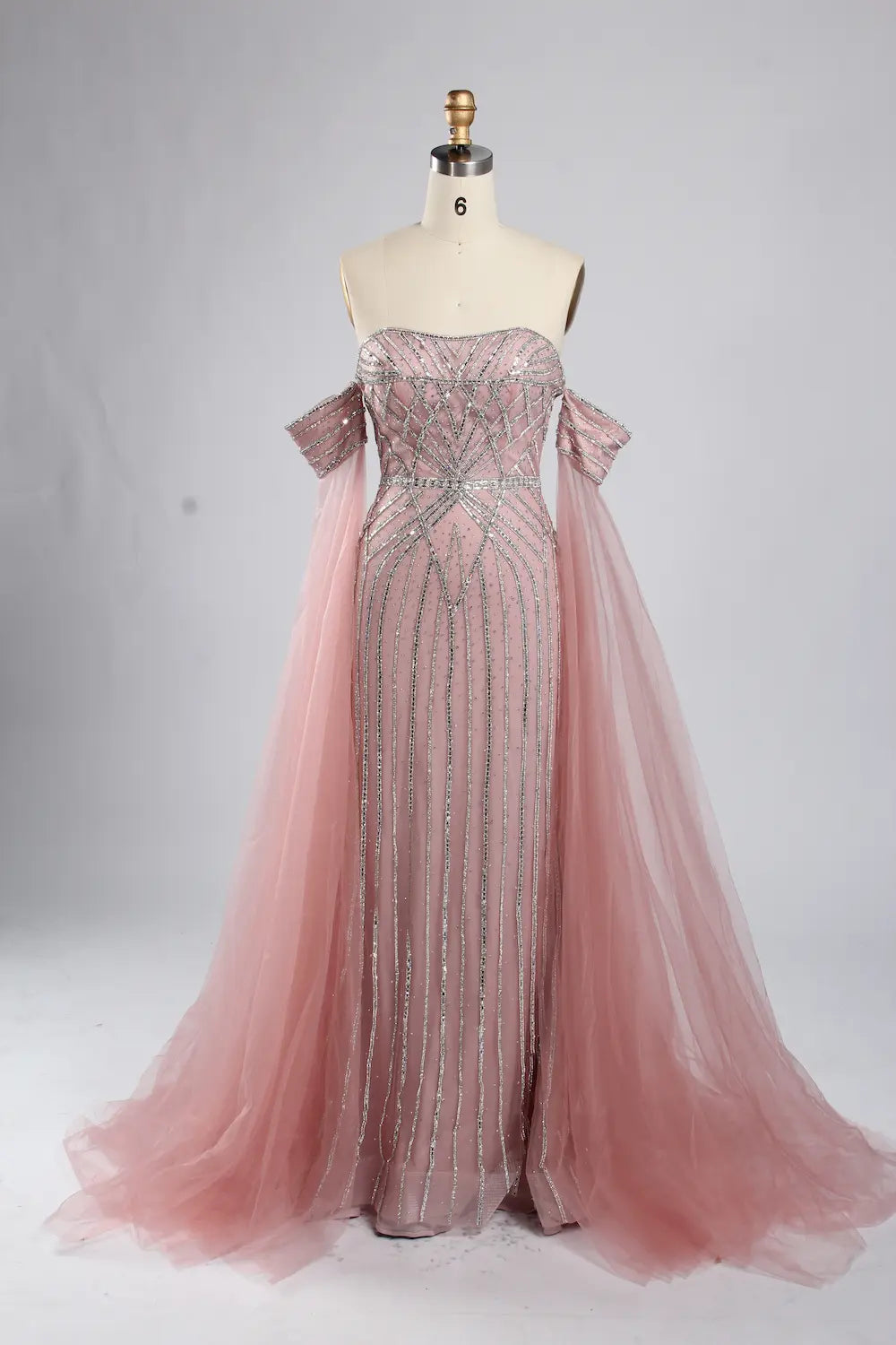 Beaded Floral A-Line Mother of the Bride Dress KS051