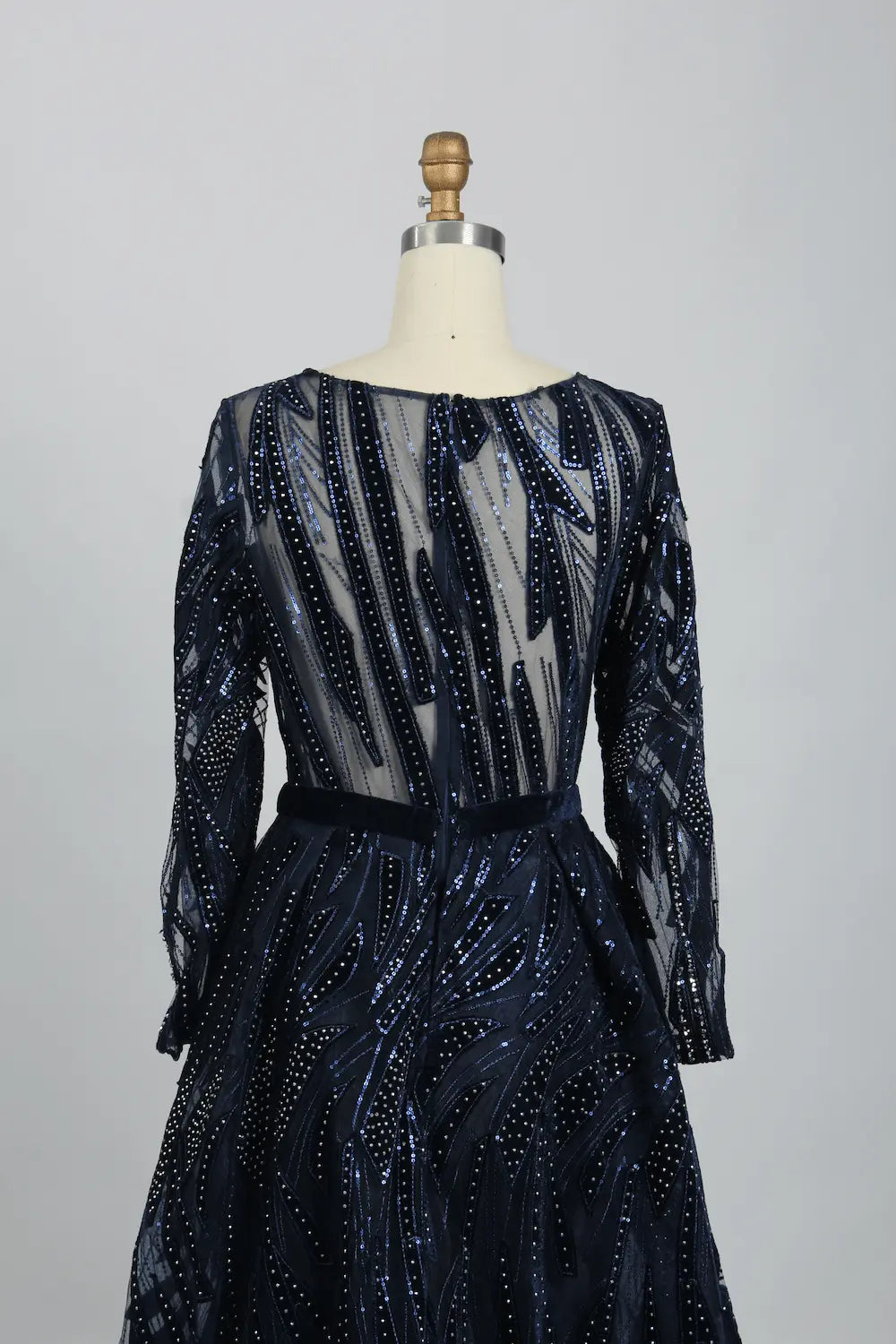 Embellished A-Line Mother of the Bride Dress with Long Sleeves MK103