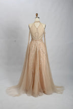 Modern Champagne Beaded A-Line Mother of the Bride Dress MC089
