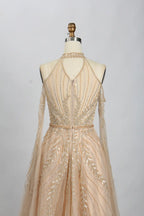 Modern Champagne Beaded A-Line Mother of the Bride Dress MC089