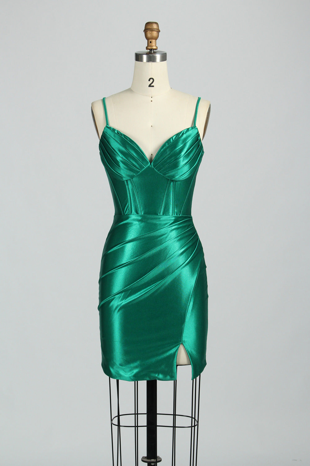 Wholesale Elegant Spaghetti - Straps Satin Short Prom Dresss 32790S