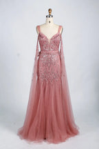 Elegant Beaded Draped Sleeves Mermaid Mother of the Bride Dress KY036