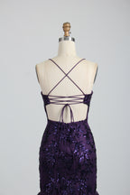 Wholesale Plum Sequin Mermaid Prom Dress 32904