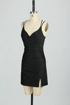 Wholesale Satin Spaghetti Strap Bodycon Cocktail Dress 32663S