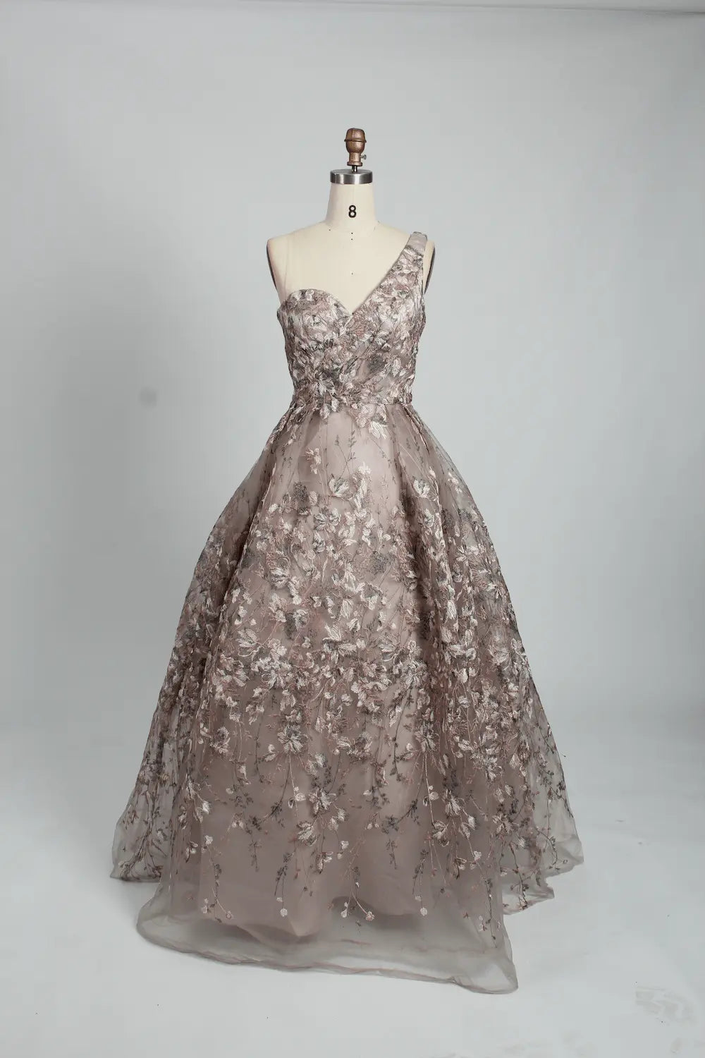 Luxury Beaded Sweetheart One Shoulder Ball Gown Evening Dress KS019