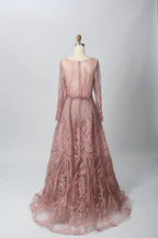Supplier Sheer Neckline Beaded Embroidered Mother of the Bride Dress MK053