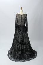 Supplier Sheer Neckline Beaded Embroidered Mother of the Bride Dress MK053